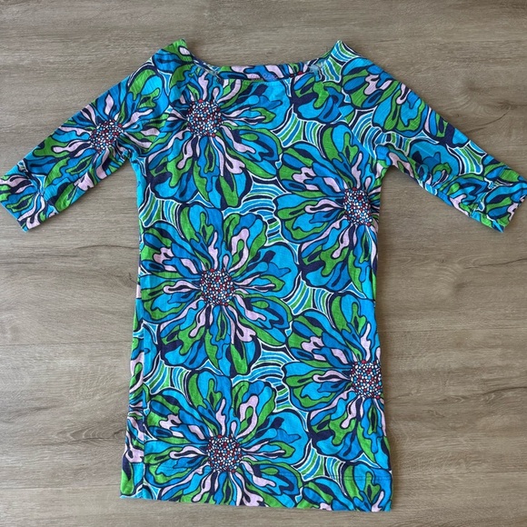 Lilly Pulitzer Cassie Cotton Dress Floral Vibrant Spring Size XS - Picture 1 of 7